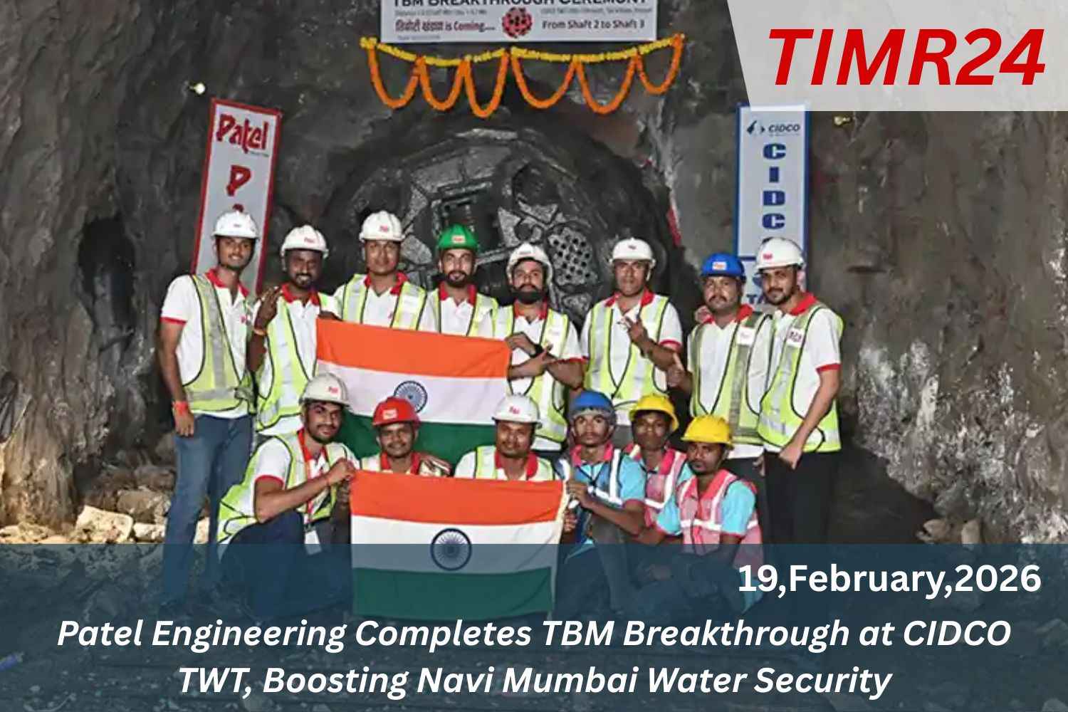 Patel Engineering Completes TBM Breakthrough at CIDCO TWT, Boosting Navi Mumbai Water Security