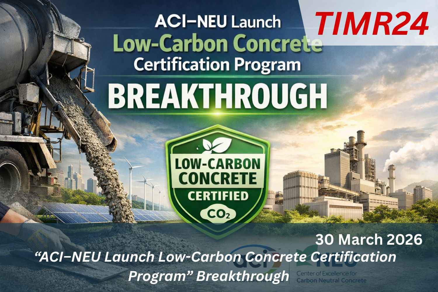 “ACI–NEU Launch Low-Carbon Concrete Certification Program” Breakthrough