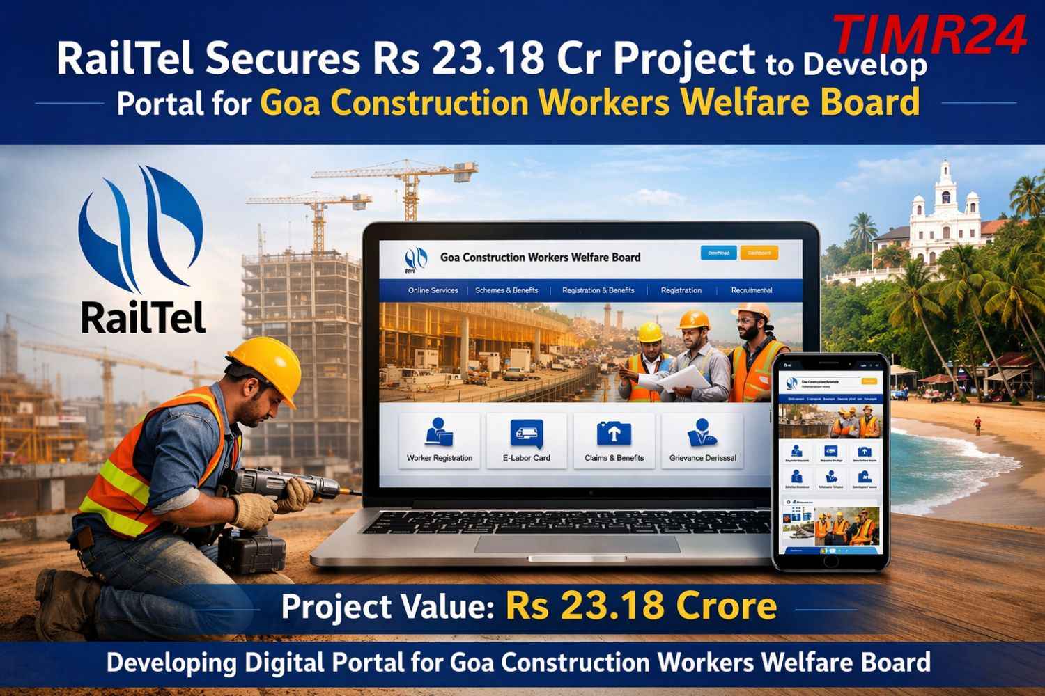 RailTel Secures Rs 23.18 Cr Project to Develop Digital Portal for Goa Construction Workers Welfare Board