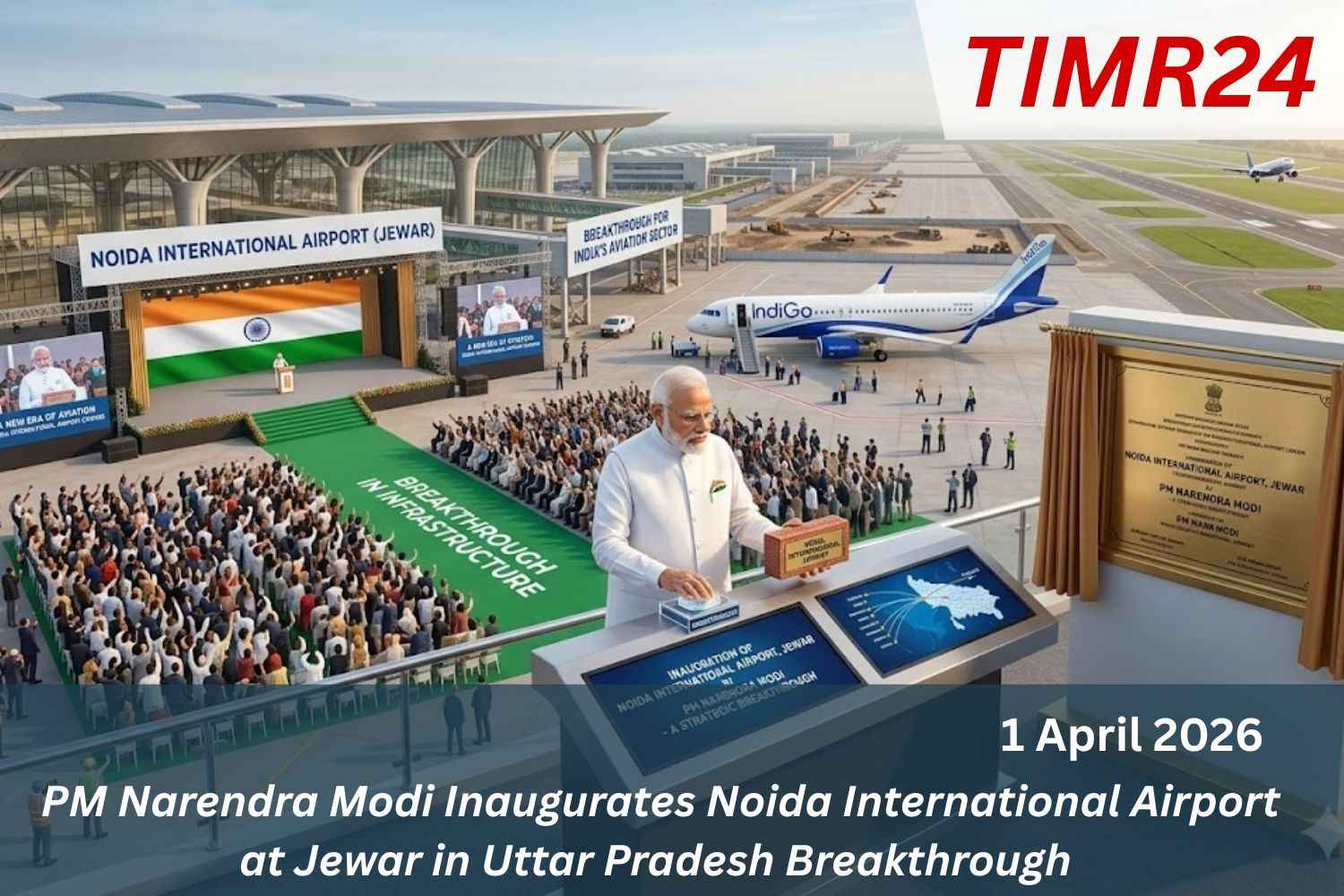 PM Narendra Modi Inaugurates Noida International Airport at Jewar in Uttar Pradesh Breakthrough