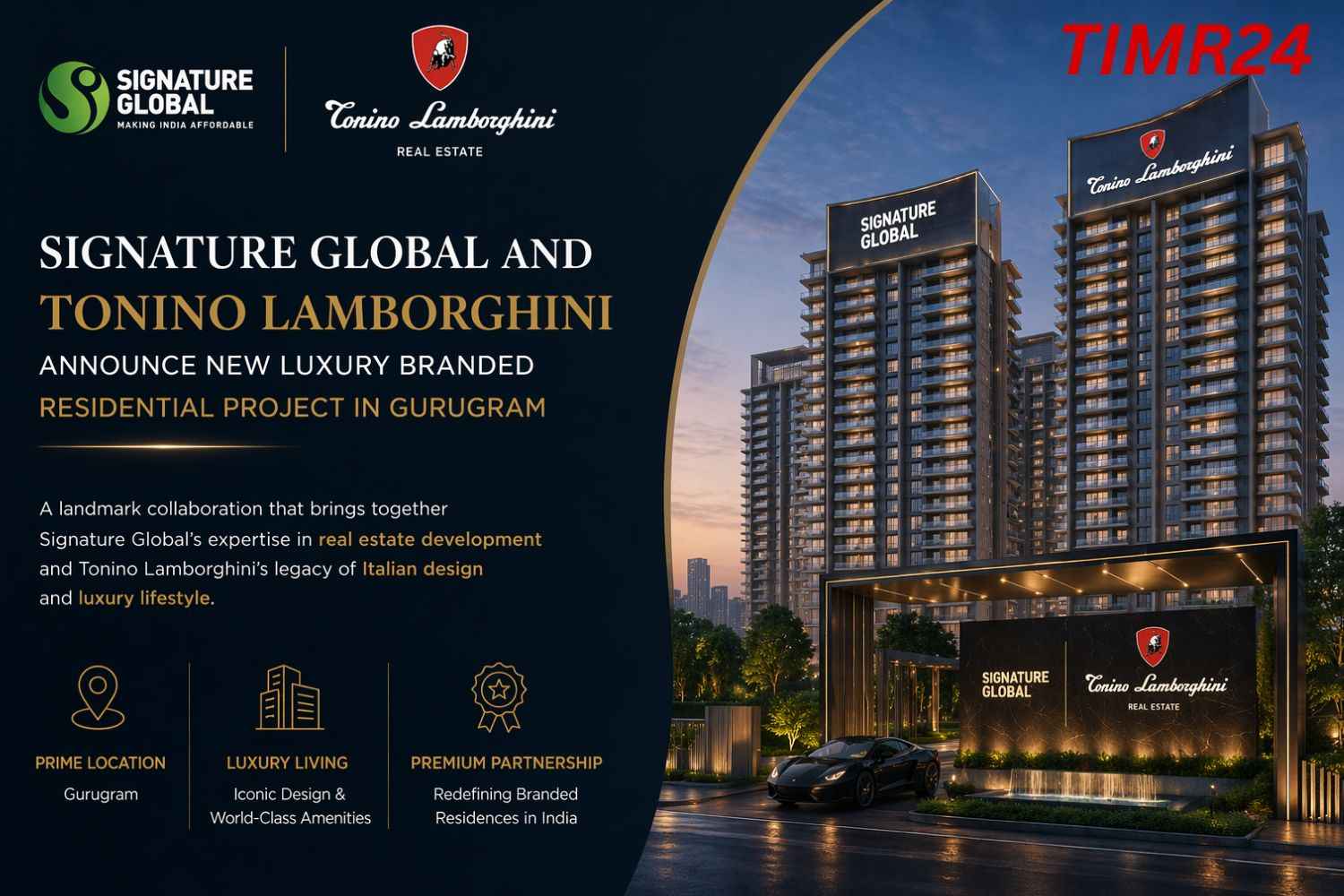 Signature Global and Tonino Lamborghini Announce New Luxury Branded Residential Project in Gurugram