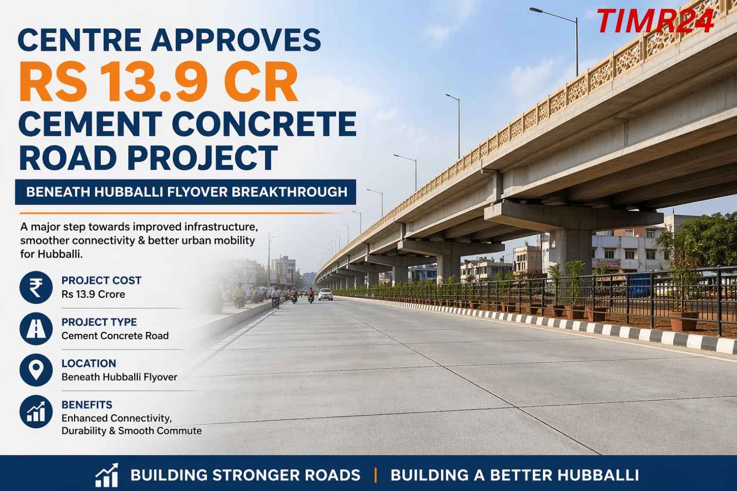 Centre Approves Rs 13.9 Cr Cement Concrete Road Project Beneath Hubballi Flyover Breakthrough