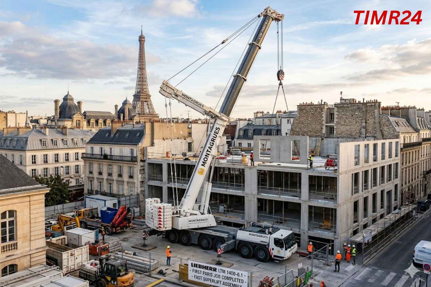 Liebherr LTM 1400-6.1 Crane Completes First Paris Job with Fast Superlift Assembly