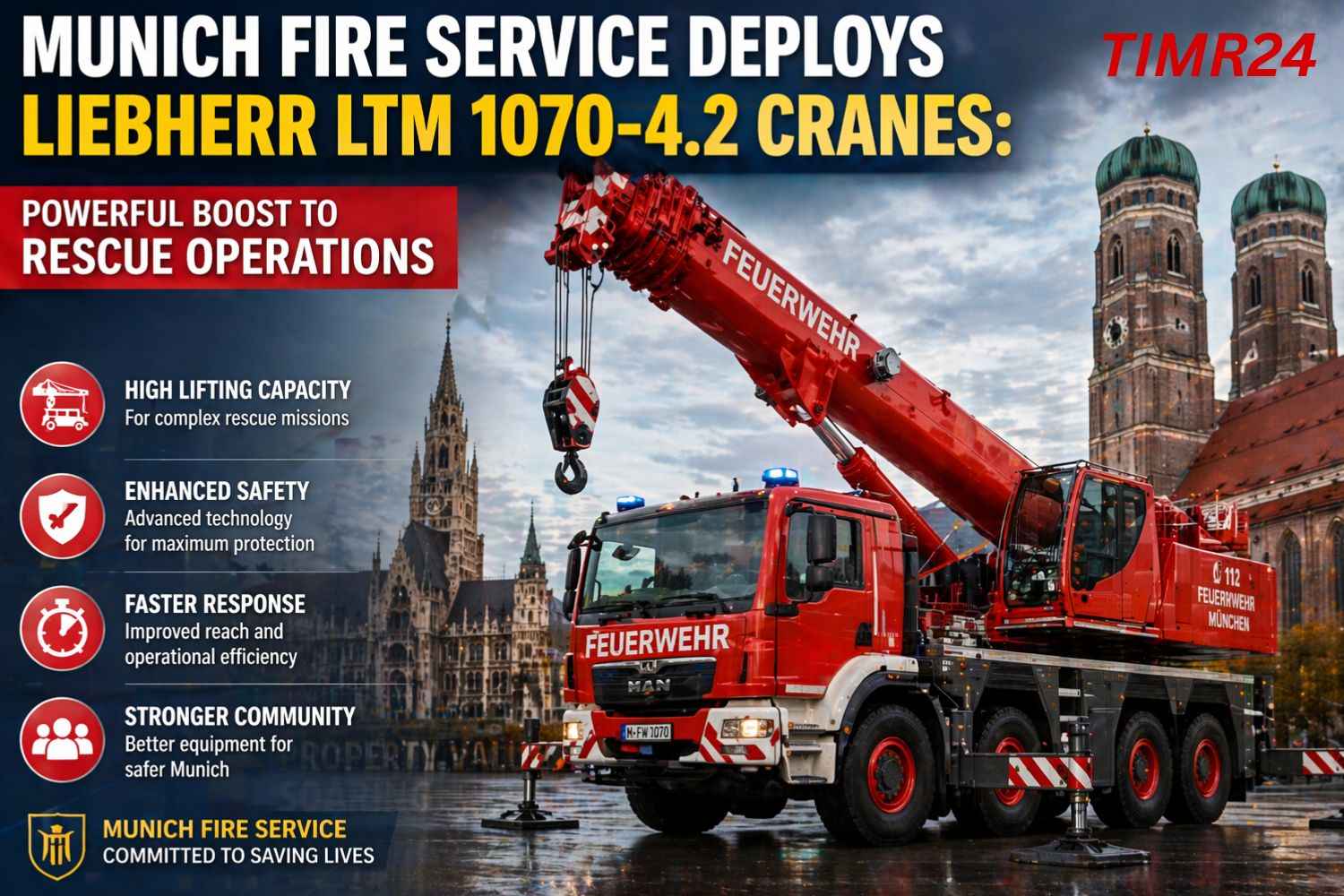Munich Fire Service Deploys Liebherr LTM 1070-4.2 Cranes Powerful Boost to Rescue Operations