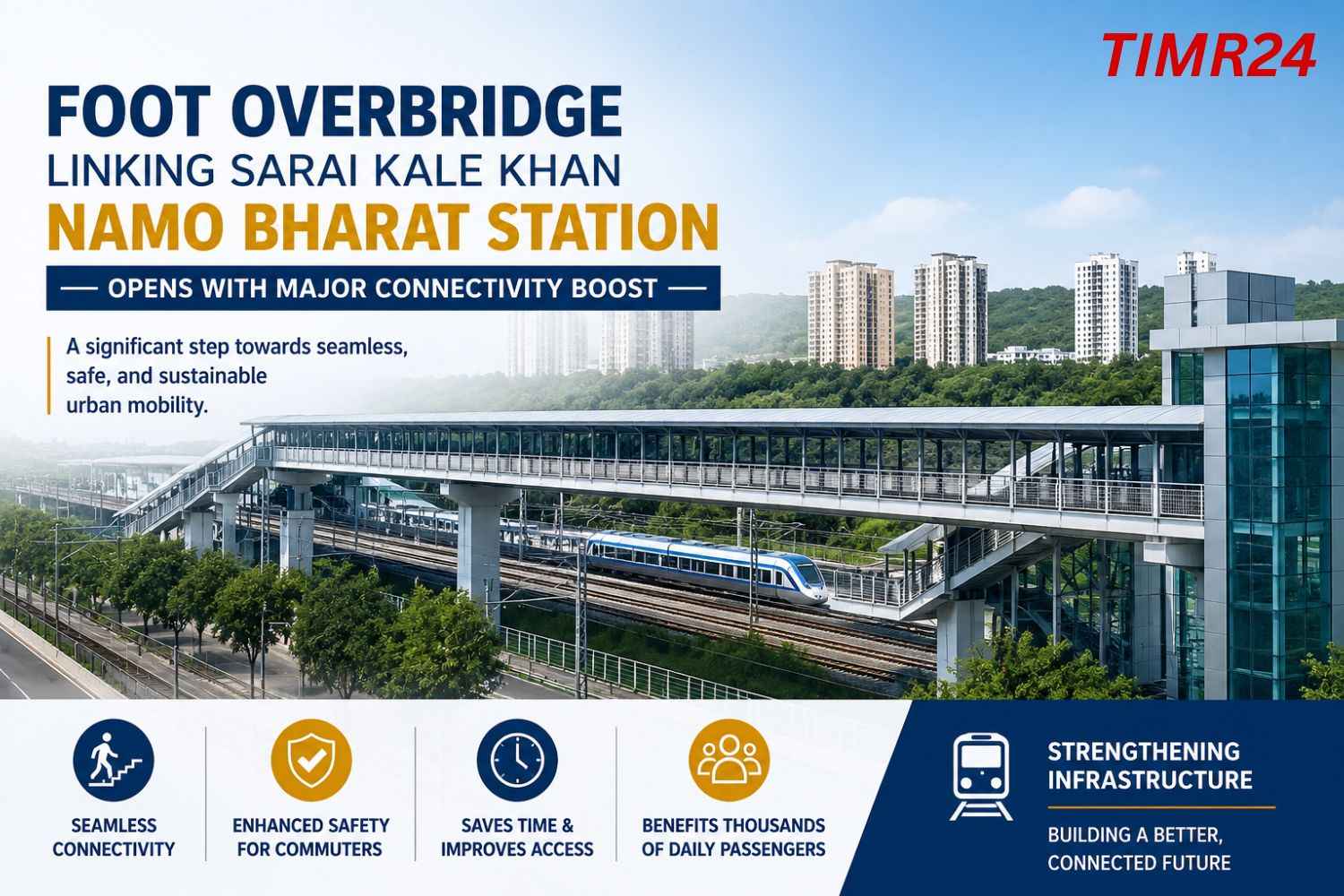 Foot Overbridge Linking Sarai Kale Khan Namo Bharat Station Opens with Major Connectivity Boost