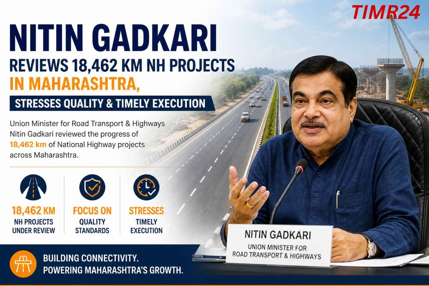 Nitin Gadkari Reviews 18,462 Km NH Projects in Maharashtra, Stresses Quality & Timely Execution