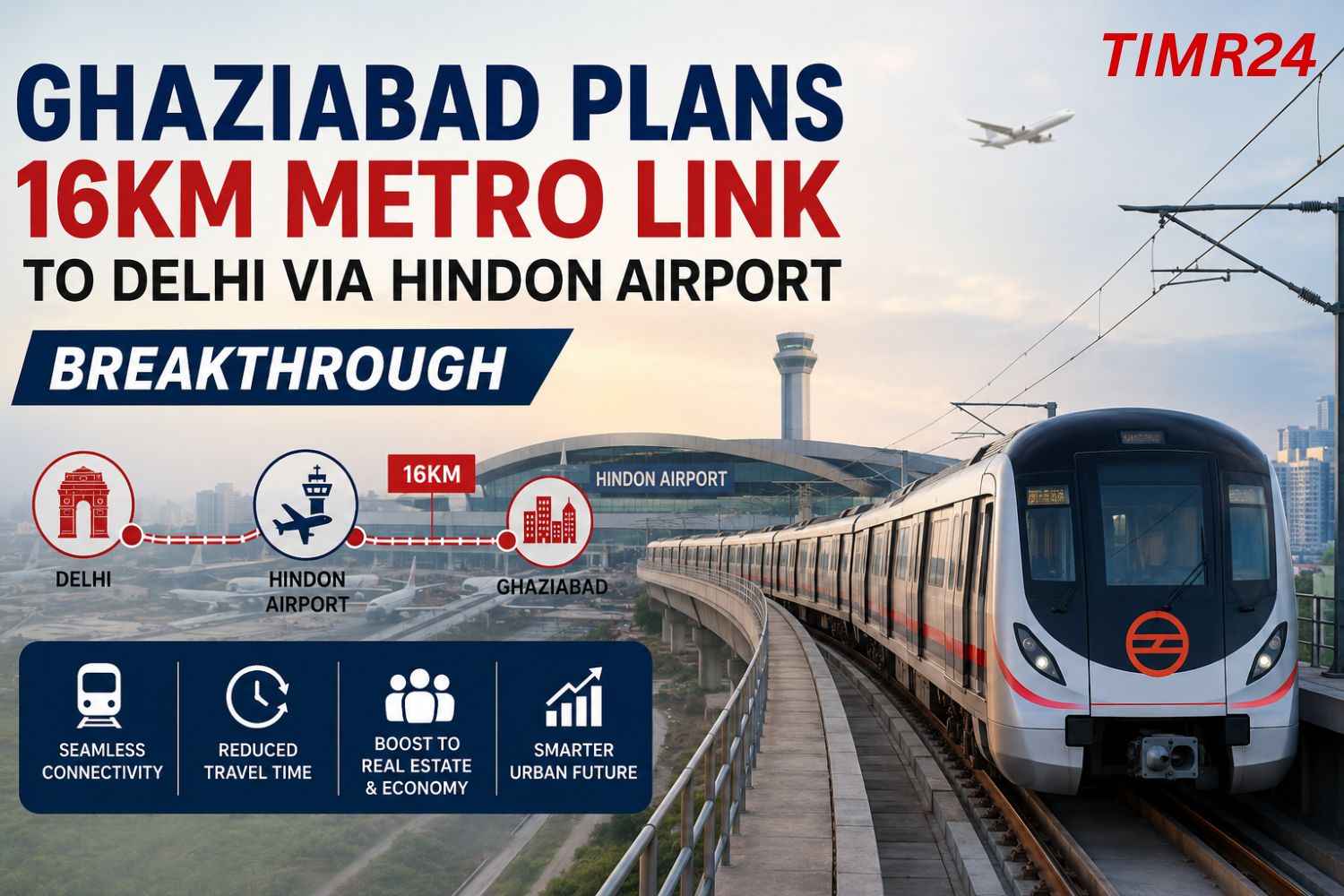 Ghaziabad Plans 16km Metro Link To Delhi Via Hindon Airport Breakthrough